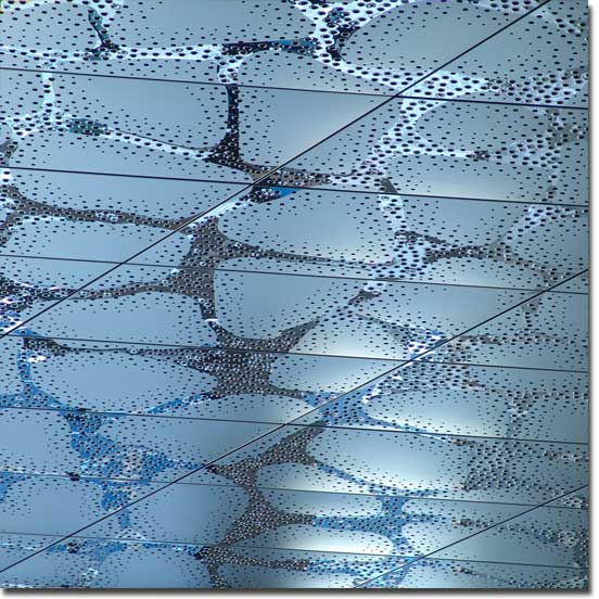 Waterfront Building in Stockholm, Office Block, Reception Hall, Ceiling, Stainless Steel