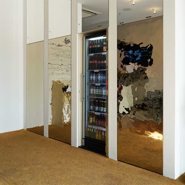 Germany, Berlin, Permanent Exhibition 'The Gate Berlin', Entrance Area, Wall Cladding with EXYD-M, Photo EXYD