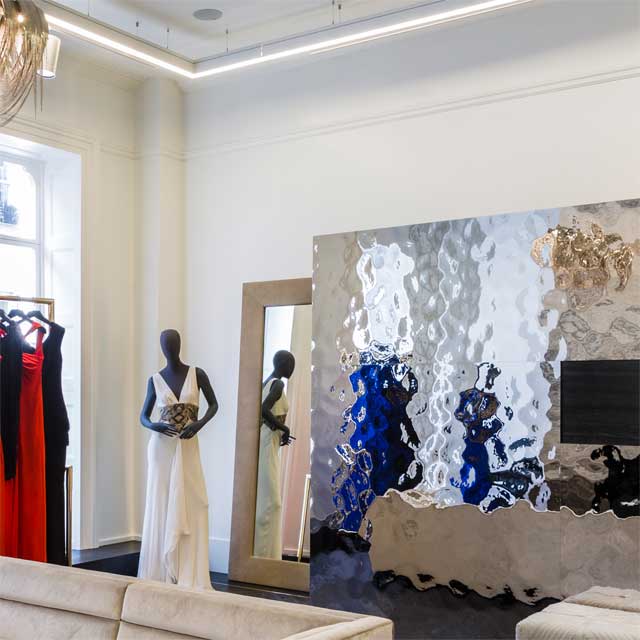 UK, London, Amanda Wakeley, Fashion Store in 18 Albemarle Street, Wall Decoration EXYD-M, Photo Gareth Gardner