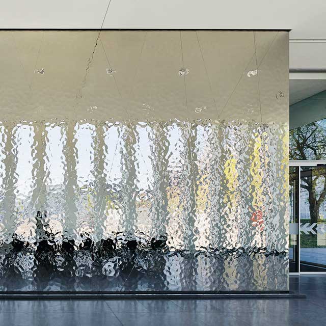 Luxembourg, Belval, Administration Building, Entrance Hall, Wall Cladding EXYD-M, Photo Lukas Roth, Cologne