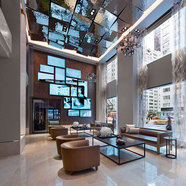 The Quin Hotel in New York City, Lobby, Ceiling, Product Line EXYD-M, Photo The Quin Hotel