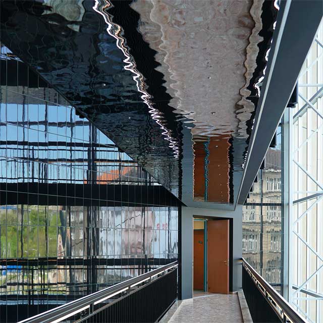 Czechia, Prague, NH City Hotel, Entrance Hall with Footbridges, EXYD-M for Soffits, Photo EXYD
