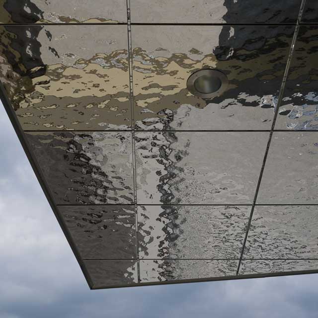 Schwaz, SZentrum, Civic Hall in Stadtgalerien, Grid Ceiling for Soffits, Panels Type EXYD-M, Photo EXYD