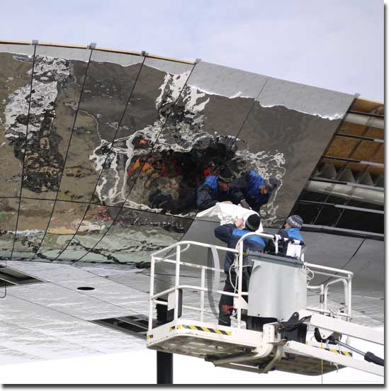 Neukauf in Villach, EXYD-M, Building Site, Removing of Protective Foil, January 2012