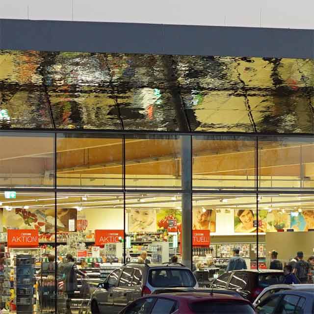 Austria, Altheim, Supermarket EUROSPAR, Soffit EXYD-M, Photo EXYD