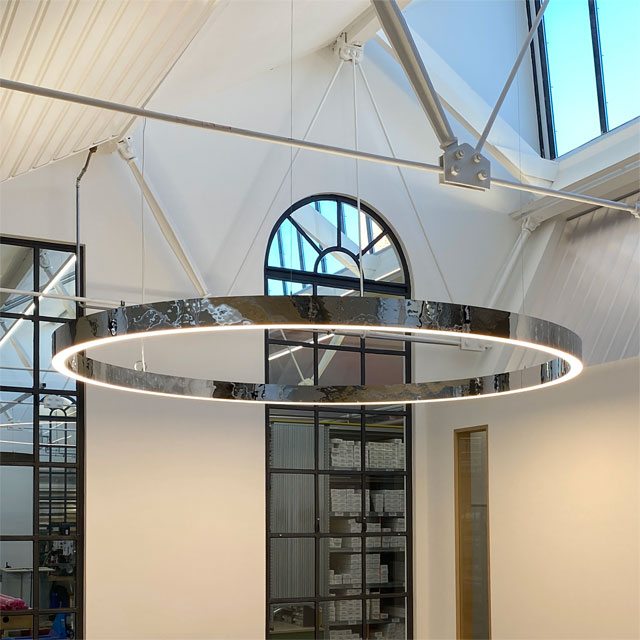 Augsburg, Lighting Manufacturer Korona Leuchten, Circular Pendant Light, Product Line EXYD-M, Photo EXYD, 2019