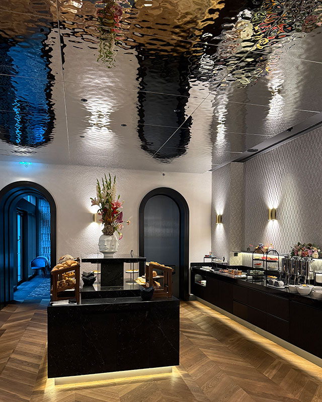 Germany, Baden-Baden, Europäischer Hof, Steigenberger, Architect DK STUDIO, Ceiling System Lindner, Ceiling Panels EXYD, Photo EXYD