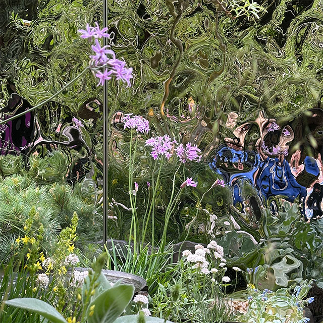 RHS Chelsea Flower Show 2025, Blue Mind Garden by Ashleigh Ayett, Wall Cladding EXYD, Photo EXYD, 2025