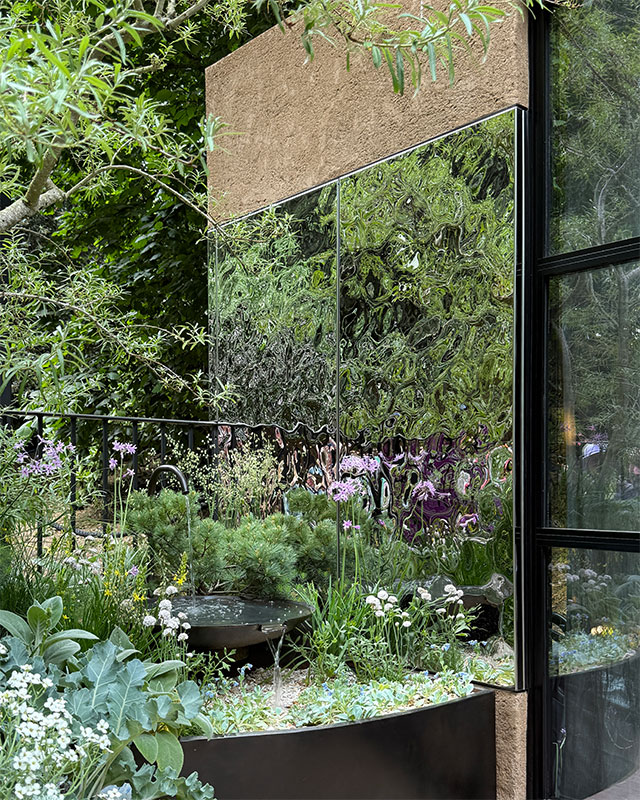 Chelsea Flower Show 2025 &middot; Blue Mind Garden by Ashleigh Aylett &middot; Wall Cladding: EXYD &middot; Photo: EXYD, 2025