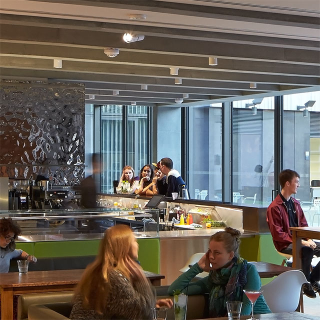 London, Restaurant ZEST at JW3, Counter, Wall Cladding EXYD-M, Photo Nick Hufton