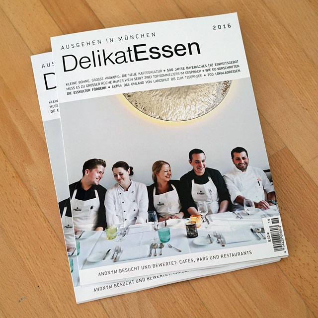 Restaurant Pageou on Cover of Restaurant Guide "DelikatEssen 2016", Cover Photo Brigitte Sporrer