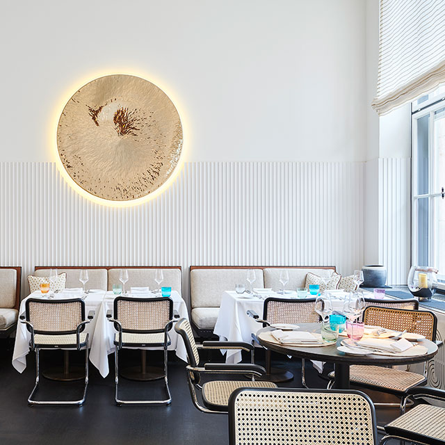 Munich, Germany, Restaurant Pageou, Interior Architect Nora Witzigmann, Wall Decoration EXYD, Photo Fabian Frinzel