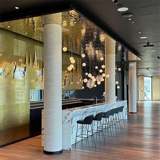 Czechia, Prague, Motel One Hybernsk&aacute;, Ceiling System and Installation Knoblauch, Ceiling Panels EXYD, Photo EXYD, 2024