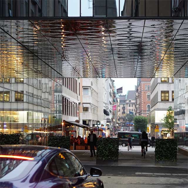 Sweden, Stockholm, Smalandsgatan With Pedestrian Underpass, Client Nordea, Architects Schmidt Hammer Lassen, Soffit System LINDNER, Soffit Panels EXYD-M, Photo EXYD, 2017