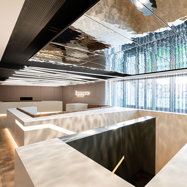 Unterhaching, Bayerische Hausbau, Interior Design freetech, Ceiling/Wall System Lindner, Ceiling/Wall Panels EXYD, Photo Viktor Jordan, 2018