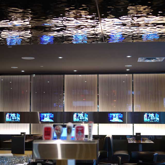 Hyatt Regency Vancouver, Grain Tasting Bar at Night-Time, Detail of Ceiling, Product Line EXYD-M, Photo EXYD, December 2012