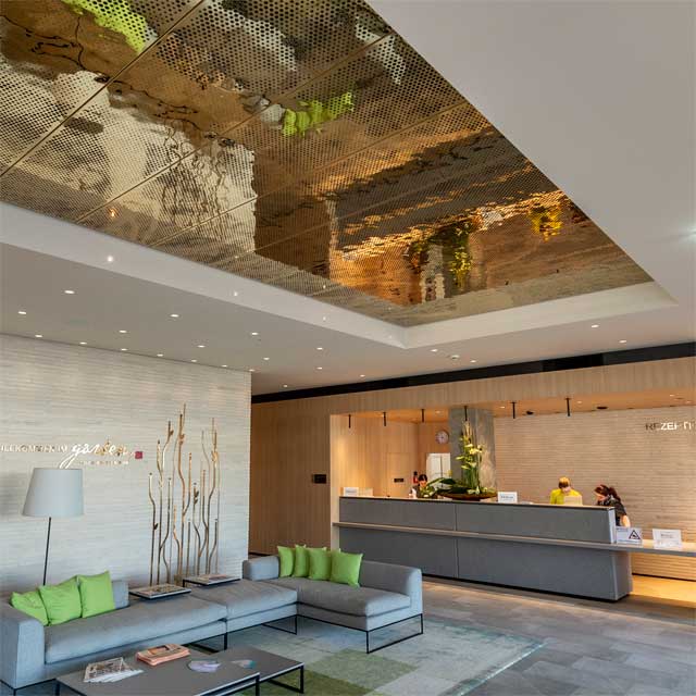 Austria, Wiener Neustadt, Hilton Garden Inn, Reception, Ceiling Panels EXYD-M, Photo Franz Baldauf
