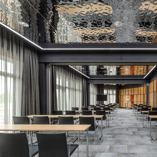 Germany, Wismar, Park Inn Radisson, Architect FORMWAENDE, Ceiling System Lindner, Ceiling Panels EXYD, Photo Andreas Rehkopp
